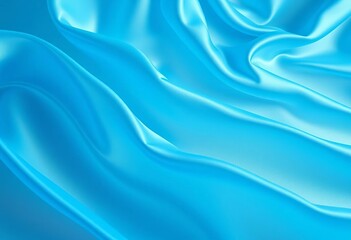 Obraz premium Weightless cerulean silk floats on air, gentle folds and ripples visible, backdrop, folds