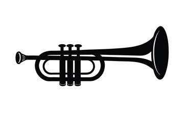 Obraz premium minimalist silhouette of a trumpet with visible va.eps