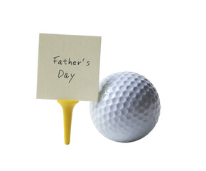 Father's Day golf ball with a note, perfect for a dad's gift idea.