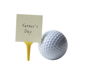 Father's Day golf ball with a note, perfect for a dad's gift idea.