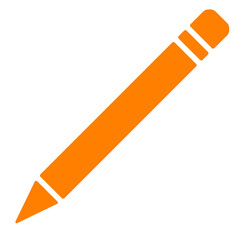 orange silhouette pencil icon