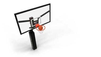 Professional basketball hoop - 3D rendering on transparent background
