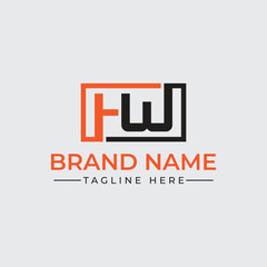 FW Monogram Logo Design Modern Minimalist Initial Letter Branding