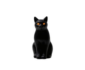 A black cat with glowing orange eyes is the perfect image for Halloween.