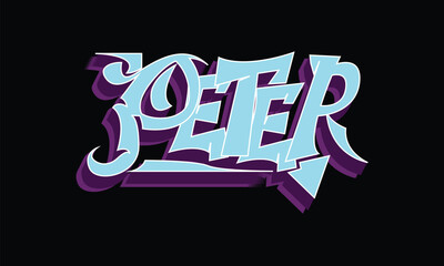 PETER graffiti tag style design