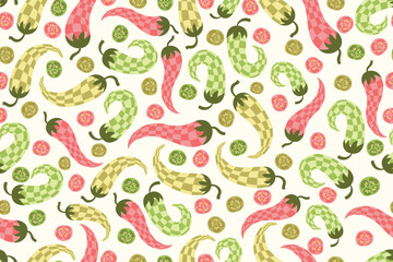 abstract chili pepper seamless pattern