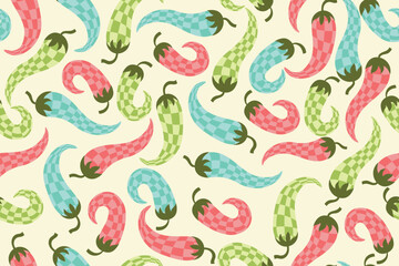 abstract chili pepper seamless pattern