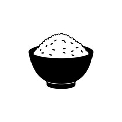 Rice Bowl silhouette vector flat illustration design.