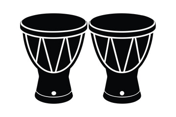 silhouette of bongos side by side.eps