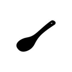 Rice spoon silhouette vector flat illustration design.