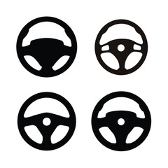 Steering wheel silhouette vector, Steering wheel icon set. Auto car steering wheel icon, Automobile steer wheel vector symbol