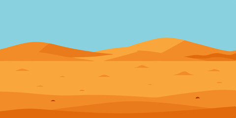A cracked barren and hot desolate dry desert floor cartoon video background scene vector illustration