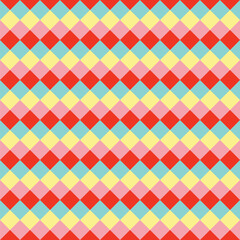  Pattern created from mint green, lemon, pink and orange diamonds