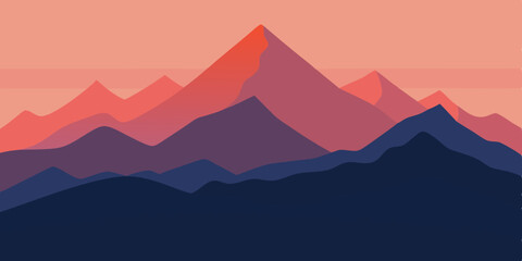 Mysterious Hazy Mountain Animation Cartoon Video Background Vector Scene