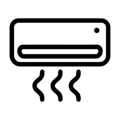 Wall mounted air conditioner icon for indoor cooling appliance with transparent background
