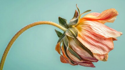 A time-lapse of a flower blooming and wilting, capturing the impermanence of beauty in nature