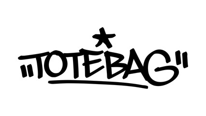 Graffiti tag “Totebag” in bold street handstyle. Urban vector lettering perfect for eco fashion merch, casual accessory branding, and everyday lifestyle bag graphics.
