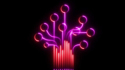 Social networking concept, global Social Media Connection animation isolated on black background - Powered by Adobe