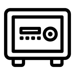 Digital safe icon for secure storage and password protected lock with transparent background
