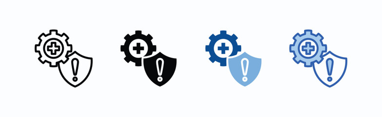 Preventive Measures icon sheet multiple style collection isolated vector