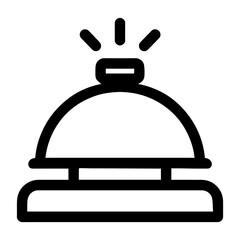 Service bell at hotel front desk icon with transparent background
