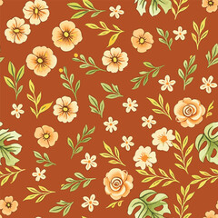 Floral brush strokes seamless pattern design for fashion textiles, graphics, backgrounds and crafts