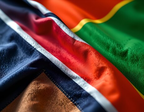 Close up Detailed Texture of the Netherlands Antilles Flag Vibrant Colors and Fabric Drape