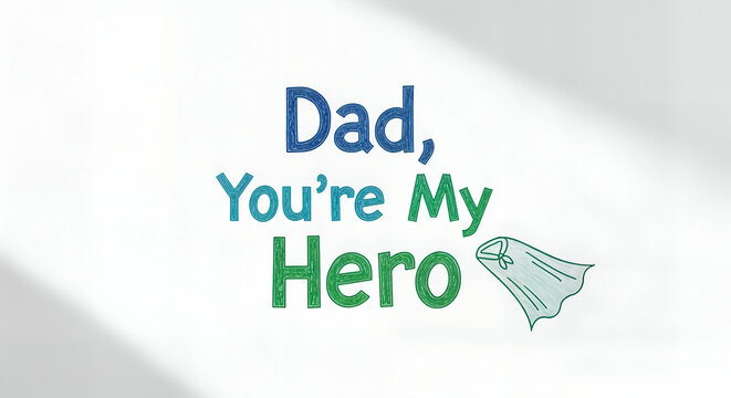 Dad youre my hero fathers day card design
