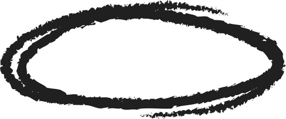 Hand drawn red crayon ovals and circles