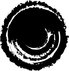 Grungy vector ink circles. Brush hand drawn textured style round shapes. 