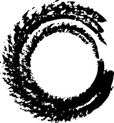 Grungy vector ink circles. Brush hand drawn textured style round shapes. 