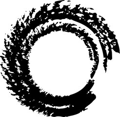 Grungy vector ink circles. Brush hand drawn textured style round shapes. 