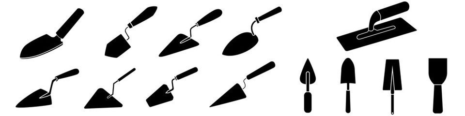 Trowel icon vector set. Putty knife illustration sign collection. spatula symbol or logo. 
