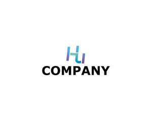 Logo Letter Initial H and U For your Company Simple Vector