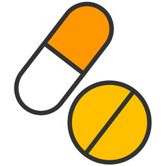 orange yellow medicine icon