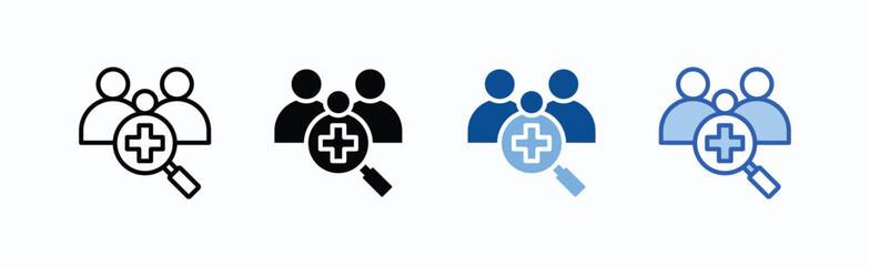 Early Intervention icon sheet multiple style collection isolated vector