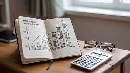 Obraz premium Visualizing Investment Diversification with an Upward Graph of Investment Performance