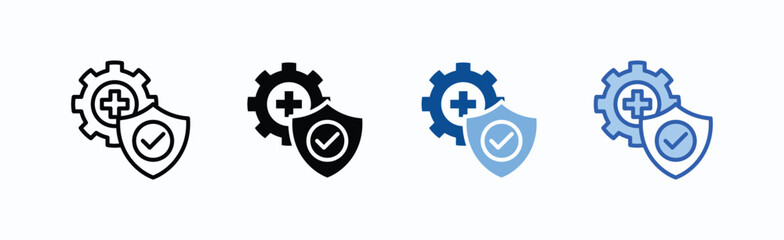 Obraz premium Safety Measures icon sheet multiple style collection isolated vector