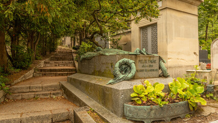 Tombs in the père Lachaise cemetery in Paris in France on June 11th 2025