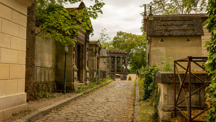 Tombs in the père Lachaise cemetery in Paris in France on June 11th 2025