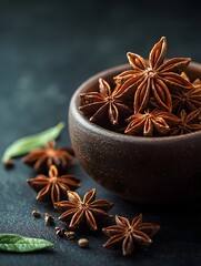 "Elegant Anise Star Anise in Vintage Bowl"