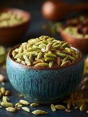 Vintage Bowl of Nuts and Figs on Table