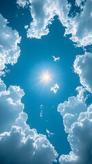Serene Blue Sky and Clouds