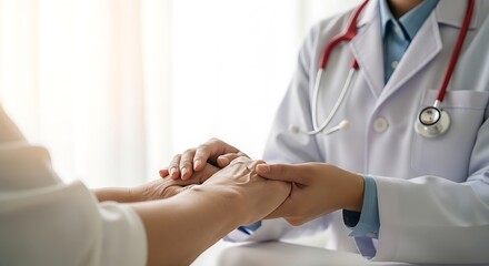 Doctor Holding Patient Hand Offering Support and Care