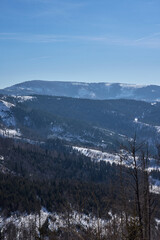 Beskids mountains at Silesian Voivodeship near European Bialy Krzyz in Poland - vertical