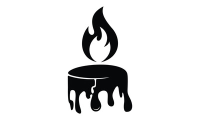 Melted candle logo design icon vector template
