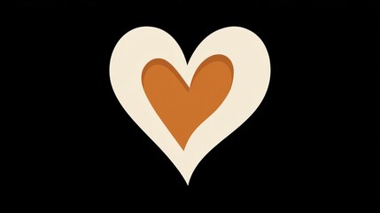 Simple Heart Shape in Negative Space Conveying Love and Emotion
