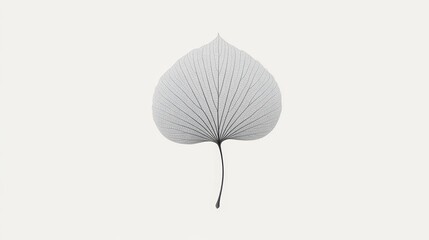 Single Leaf Falling from Tree on Negative Space Background