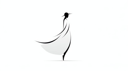 Simple Stretching Lines in Negative Space Depicting Elegance and Flow