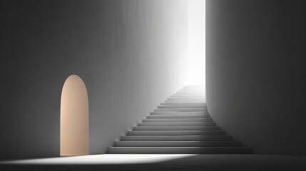 Light and Shadow Interplay in a Minimalist Interior Space